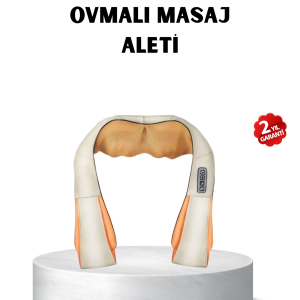 Ergonomik Ovmalı Masaj Aleti – Isıtmalı, Yoğurmalı, Boyun ve Bel Rahatlatıcı Masaj Makinesi
