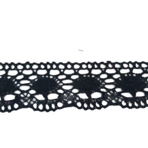 Kopanaki Dantel en 5 cm Badem Model Siyah 1 Metre