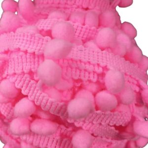 Sıralı Ponpon 1 Metre Pembe