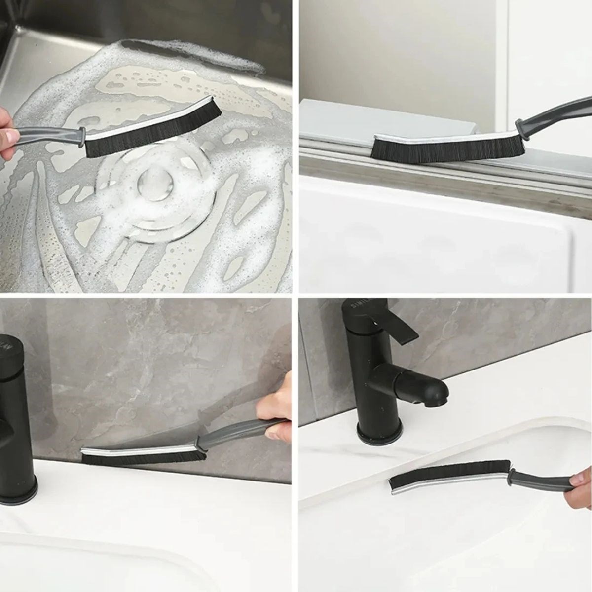 BUFFER® 2li Çok Amaçlı Multi Ince Temizlik Fırçası Derz Arası Banyo Mutfak Lavabo Detay Temizleme Fırçası - Görsel 4
