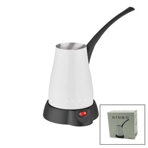 BEYAZ ELEKTİRKLİ CEZVE TÜRK KAHVE MAKİNESİ 5 FİNCAN - 400ML HAZNE PASLANMAZ ÇELİK 360 DERECE DÖNEBİLME SCM-2960 (5296)