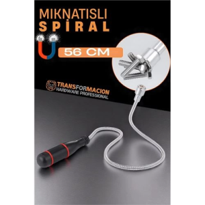 BFS  Esnek Manyetik Toplama Aracı - Mıknatıslı Spiralli Çubuk Metal Vida Civata Somun Arama Çubuğu