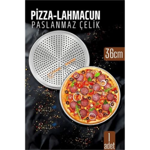 BFS Paslanmaz Çelik Pizza-Lahmacun Tepsisi – Delikli Tasarım ile Mükemmel Pişirme 36 cm