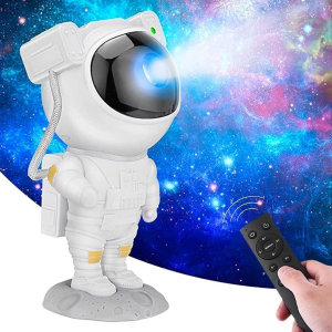 Uzaktan Kumandalı ve Zamanlayıcılı Farklı Renk Işık Modlu Astronot Projektör Gece ası