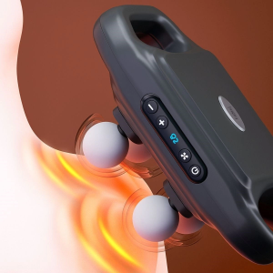 4 Başlıklı Masaj Tabancası – 12W Derin Doku & Kas Ağrısı Giderici, 20 Seviye & 6 Mod - Siyah