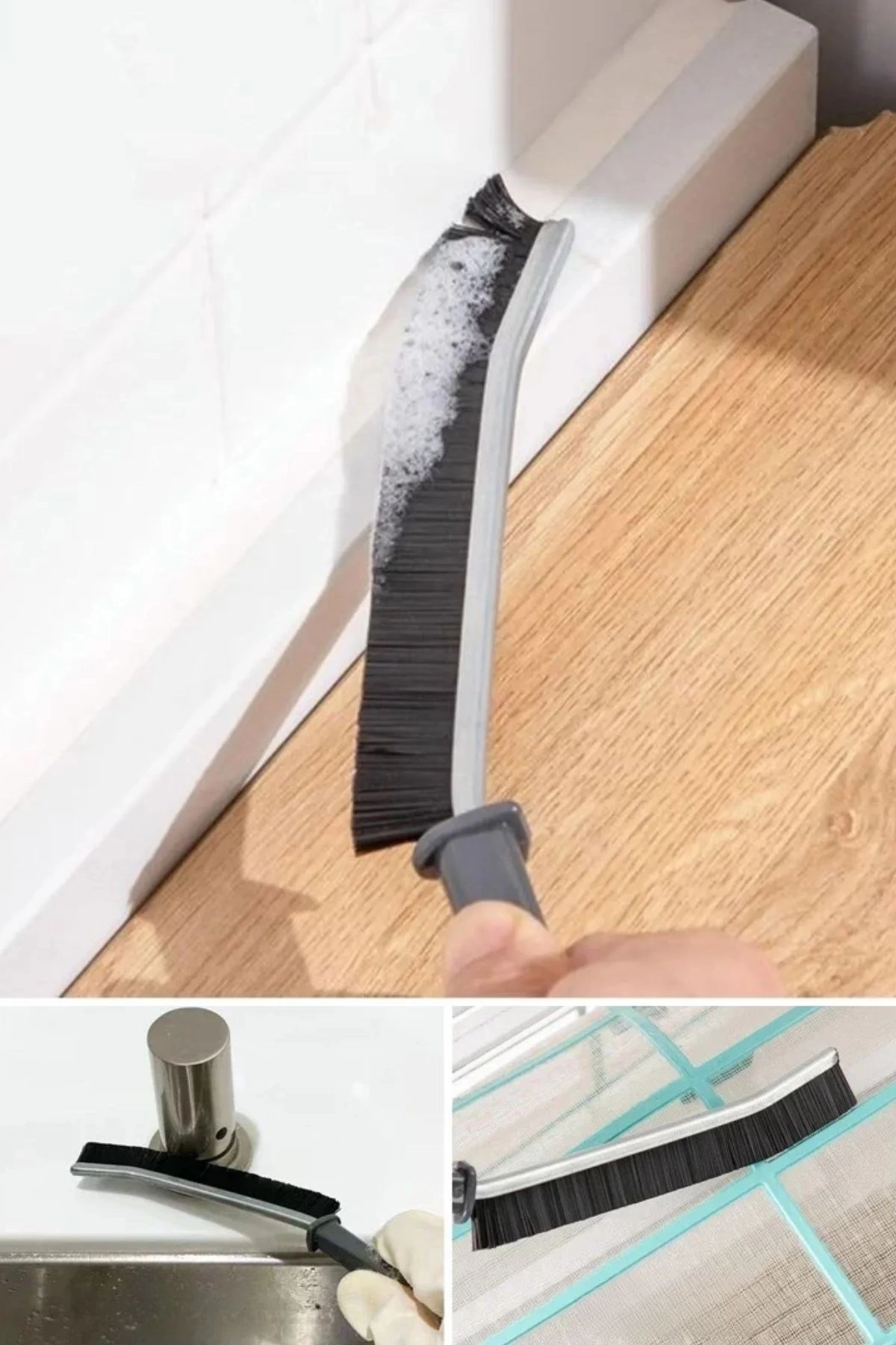 2li Çok Amaçlı Multi Ince Temizlik Fırçası Derz Arası Banyo Mutfak Lavabo Detay Temizleme Fırçası - Görsel 8