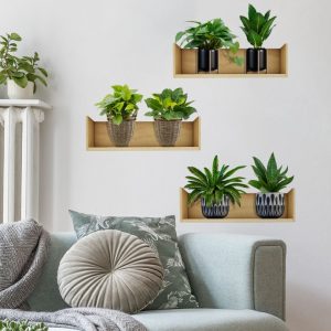 Raflı Bitki Tasarımlı Yapışkanlı Sticker 20*30 cm 3lü Set (5296)