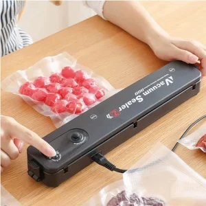 Vacuum Sealer Ev Tipi Vakumlama ve Yapıştırma Makinesi + 10 Adet Vakum Poşeti (5296)