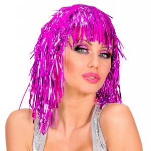 BFS Pembe Fuşya Işıltılı Metalize Parti Peruğu