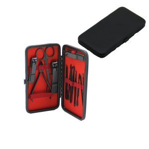 12 PCS - SİYAH MANİKÜR - PEDİKÜR SETİ SİYAH - CÜZDAN MODELİ ÇANTALI (5224)