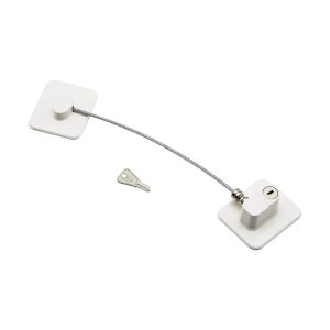 BEYAZ PLAKA HALATLI EMNİYET KİLİT 5X6CM YAPIŞKANLI MONTAJ=2PCS PLAKA HALAT=18.8CM (5224)