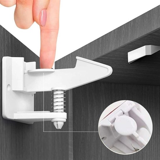 Bebek Çocuk Güvenliği Korumalı Yapışkan Çekmece ve Dolap İçin Tutucu Gizli Güvenlik Kilidi (5224) - Görsel 2