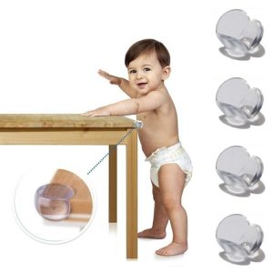 Bebek Çocuk Yumuşak ve Esnek Dairesel Şeffaf Yapışkanlı Güvenlik Köşe Koruyucu (4 Adet) (5224)