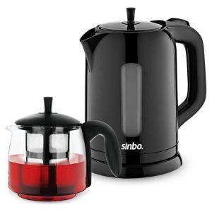 ELEKTRİKLİ CAM DEMLİKLİ PLASTİK ÇAYCI SETİ 1600W 1.7LT - 0.7LT STM-5840 (5224)