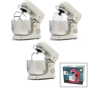 STANDLI MİKSER - BLENDER SETİ 3 FARKLI UÇ 8 KADEME HIZ+TURBO HAMUR YOĞURMA-ÇIRPICI-KARIŞITIRICI+ KASE 1300W 6LT ÇELİK HAZNE -SMX-2769 (5296)