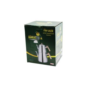 PİRAMİT ORTA BOY ÇELİK ÇAYDANLIK SETİ - TAKIMI RENKLİ BAKALİT KULP ÜST DEMLİK : 1.1LT - ALT SULUK: 2LT KENDİNDEN SÜZGEÇLİ (5296)