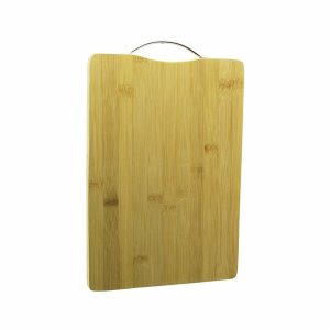 AHŞAP KOYU BAMBU KESİM PANOSU METAL KULPLU 24x34CM KALINLIK 1.8 CM (5296)