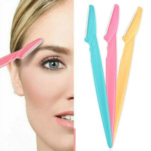 3’lü Kadın Kaş Usturası Seti – Hassas Ciltler İçin Güvenli Yüz Tüy Temizleme Bıçağı (5296)