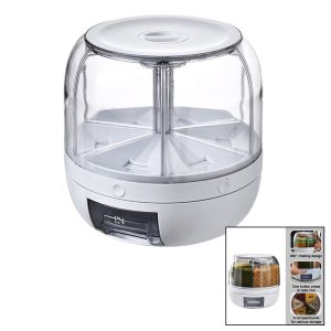 360° DÖNEBİLEN GIDA ORGANİZERİ 6 BÖLMELİ - 6KG. OTOMATİK DÜĞME MUSLUK (5296)