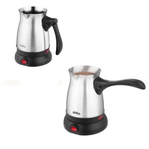 ÇELİK ELEKTRİKLİ CEZVE TÜRK KAHVE MAKİNESİ - 6FİNCAN=500ML 360 DERECE KABLOSUZ KULLANIM 600W SCM-2992 (5296)