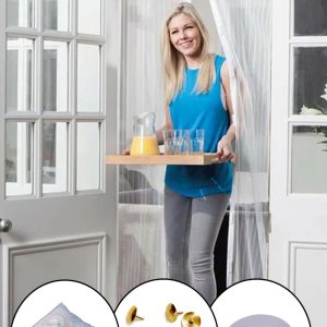 Mıknatıslı Manyetik Kapı Sinekliği Sineklik Tülü Perde (60cm x 210cm 2 Adet Tül)