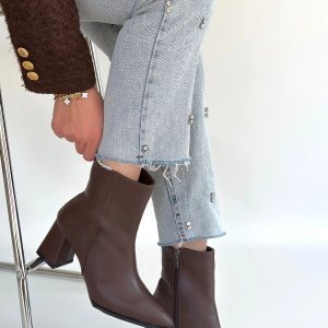 Oter Kahverengi Cilt Topuklu Bot