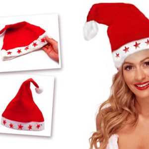 Yılbaşı Özel Işıklı Noel Baba Şapkası