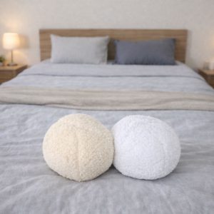 2'li top yastık krem & beyaz