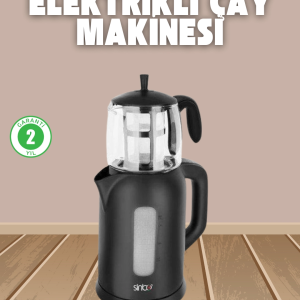 0,9 L Cam Demlik Ve 1,7 L Su Haznesi İle Çay Keyfi ( Lisinya )