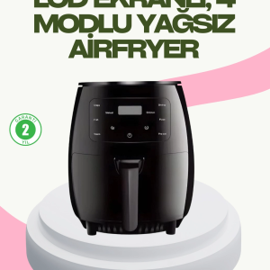 BFS 2400W Güçlü Airfryer 6L Yapışmaz Hazne Bulaşık Makinesi Uyumlu