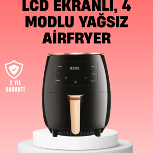 BFS 2400W Güçlü Airfryer 6L Yağsız Sağlıklı Pişirici LCD Dokunmatik