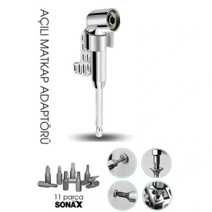 BFS 105° Açılı Matkap Adaptörü Seti – 1/4” Hex Şaftlı, 11 Parça Çok Fonksiyonlu Vidalama Uçları