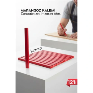 BFS KIRMIZI 12'Lİ Marangoz Kalemi - Ahşap İşleme Kalemi - Ahşap İşleme İşaretleme Araçları