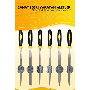 BFS Profesyonel 6'lı Ahşap Eğe ve Törpü Seti - Hassas Oyma ve Şekillendirme Hobi Takımı (17cm)