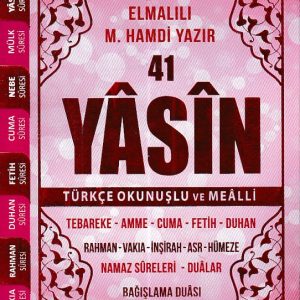 41 Yasin Çanta Boy Türkçe Okunuşlu ve Mealli Pembe Kapak