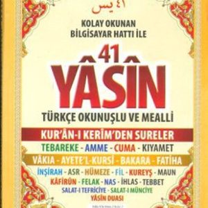 41 Yasin Bilgisayar Hatlı Tükçe Okunuşlu ve Mealli Cep Boy