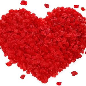 Kırmızı Renk Gül Yaprağı Şekilli Konfeti – 10 Paket 1000 Adet (5296)