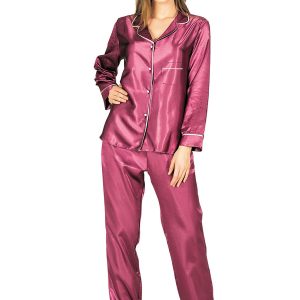 Mor Saten Pijama Takımı - 1613 - Beden L