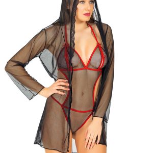 Siyah Fantezi 2' Li Takım - 1369 - Beden L/XL