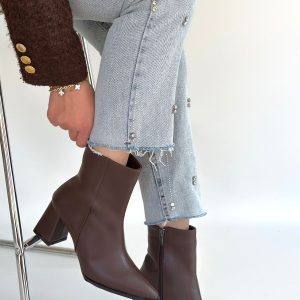 Oter Kahverengi Cilt Topuklu Bot