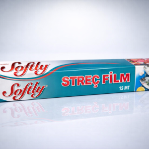Softly Streç Film 15 Metre Gıda Streç Film Mutfak Streç Folyo Şeffaf Saklama Filmi