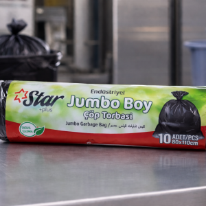Star Plus Endüstriyel Jumbo Boy Çöp Torbası 80x110 cm 10 Adet Dayanıklı Sanayi Tipi Çöp Poşeti
