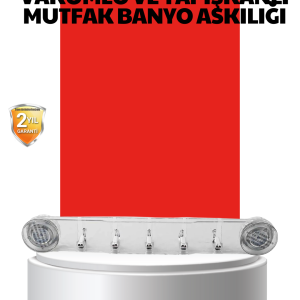 Vakumlu ve Yapışkanlı Mutfak Banyo Askılığı 5 Bölmeli Pratik Düzenleyici