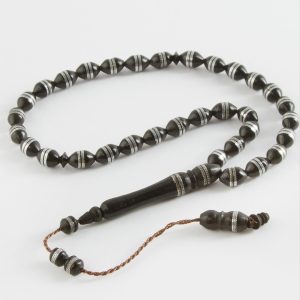 Arpa Kesim İşlemeli Kuka Tesbih 8X10 mm-Siyah