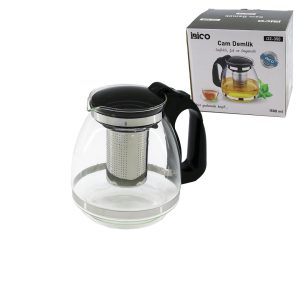 1500ML CAM DEMLİK ÇELİK SÜZGEÇLİ - PLASTİK KULP - KAPAK - KROM ÇERÇEVE (5296)