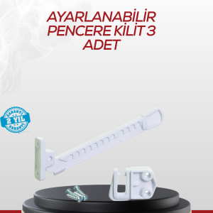 İçe Açılan Camlar İçin Emniyet Kilidi Seti 3’lü