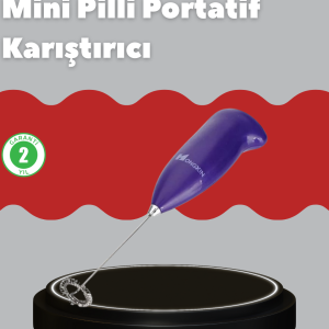 Frappe ve Cappuccino Maker – Taşınabilir Pilli Köpürtücü Mikser