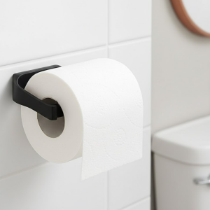 Modern Siyah Tuvalet Kağıtlığı Duvar Tipi Minimal Tasarım Peçetelik