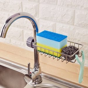 Tek Katlı Metal Lavabo Rafı Organizer Musluğa Sabitlenir Askılı