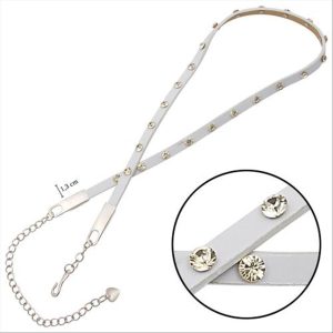 Klasik Deri Taşlı Kemer-Mavi